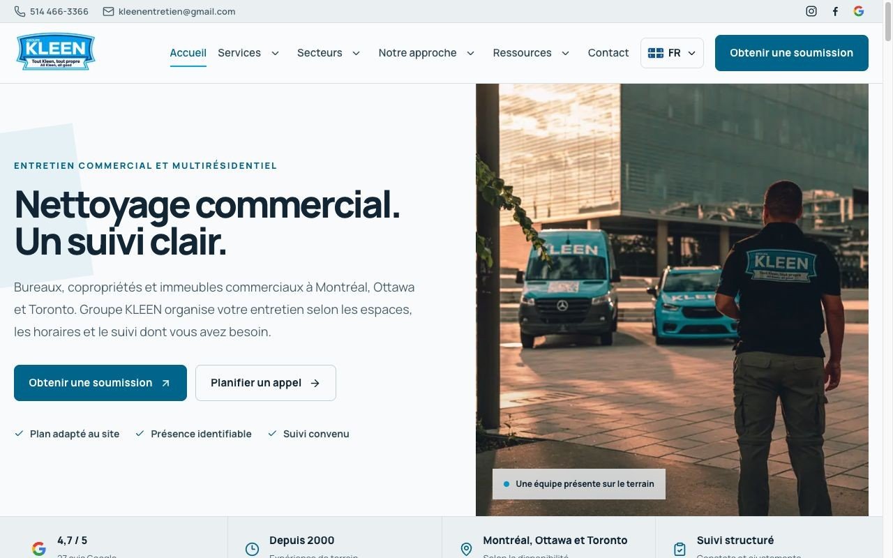 Groupe KLEEN homepage screenshot